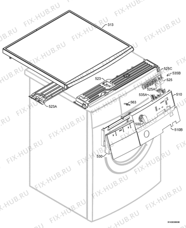 Взрыв-схема стиральной машины Aeg Electrolux L50843 - Схема узла Command panel 037